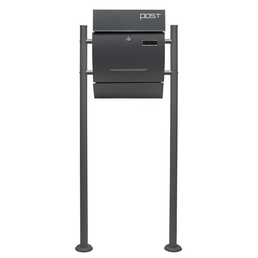 Set Cassetta postale singola autoportante V4 antracite, con telaio di supporto