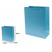 Trade Shop - Set 3pz Buste Borsa Regalo Sacchetti 44x31x12cm 69905 Celeste Con Manico Cordino -