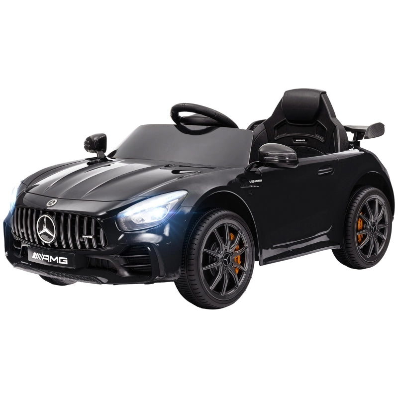 Macchina elettrica per bambini, Mercedes, 3-5 km/h, telecomando, luci e musica, nera