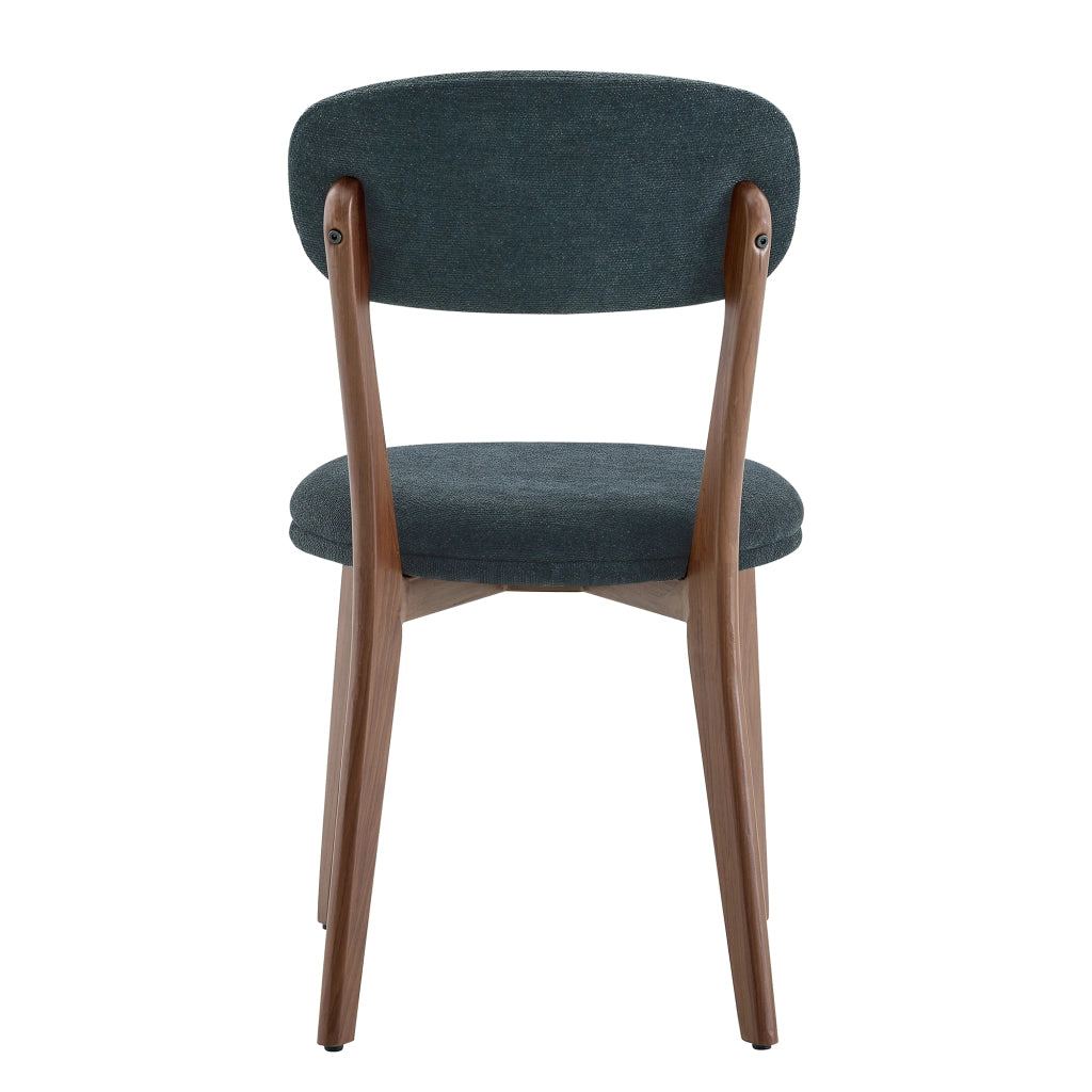 Set di 2 sedie da pranzo in lino nero