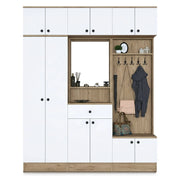 Adonis, Mobile da Ingresso Specchio Incluso, 180x38x226h cm Marrone Noce