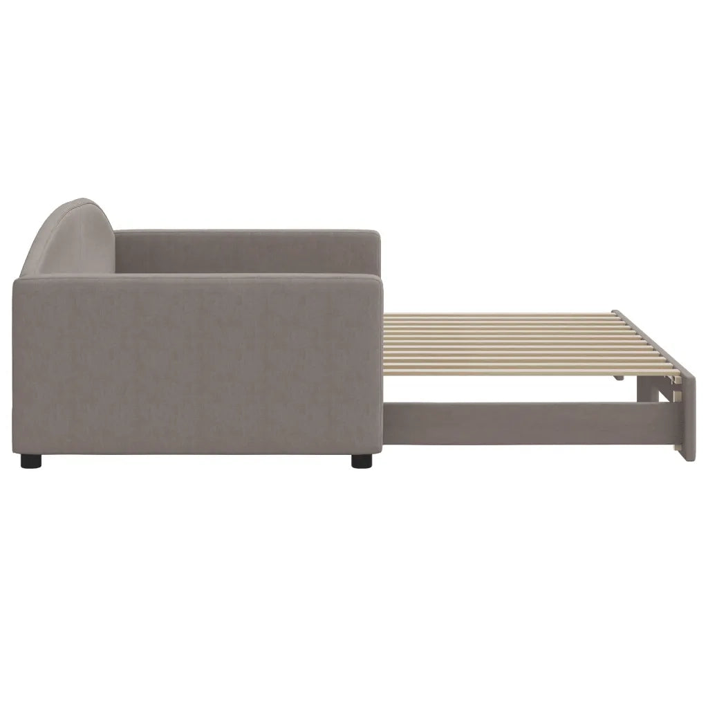 Divano Letto con Letto Estraibile Tortora 100x200 cm in Tessuto