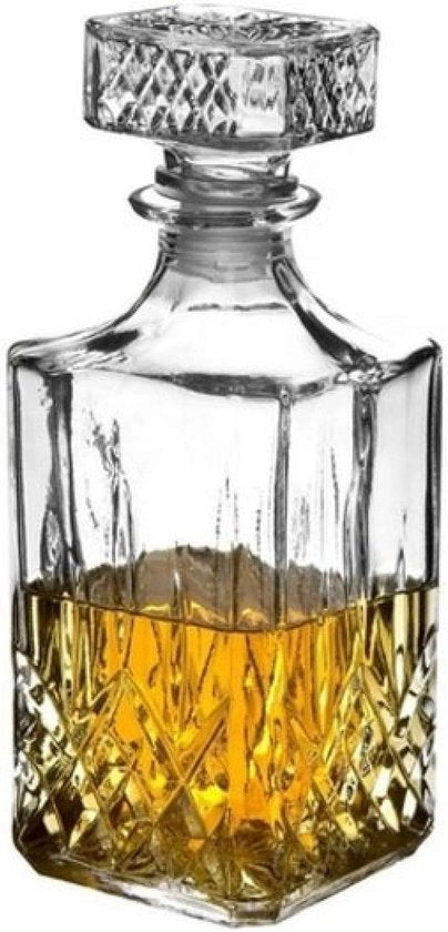 Karaf in vetro per whisky cognac likeur - fiaschetta classica per whisky - 800 ml