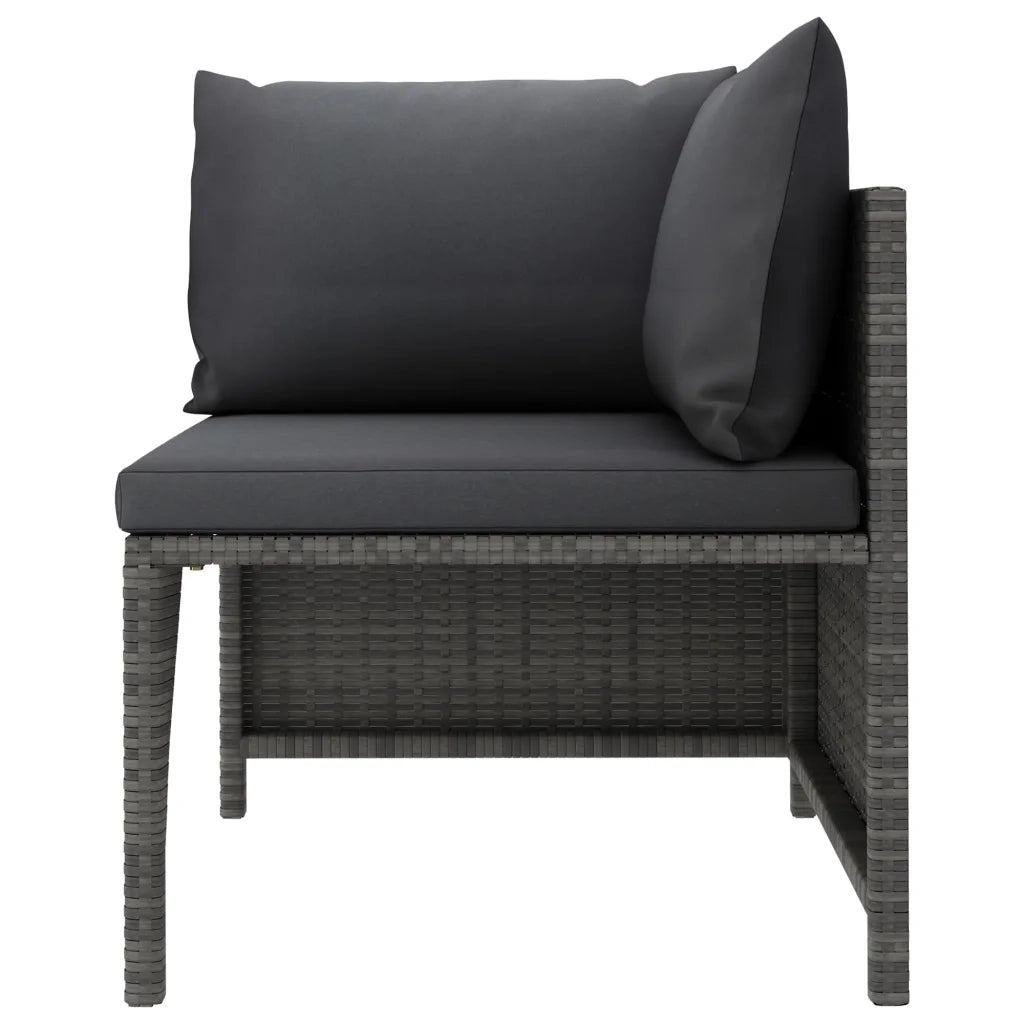 Set Divani da Giardino 5 pz con Cuscini in Polyrattan Grigio cod mxl 36229