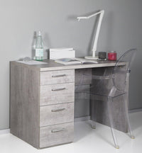 Scrivania da Ufficio 4 Cassetti 109,9x60x75,4 cm in Truciolare Nobilitato Cemento