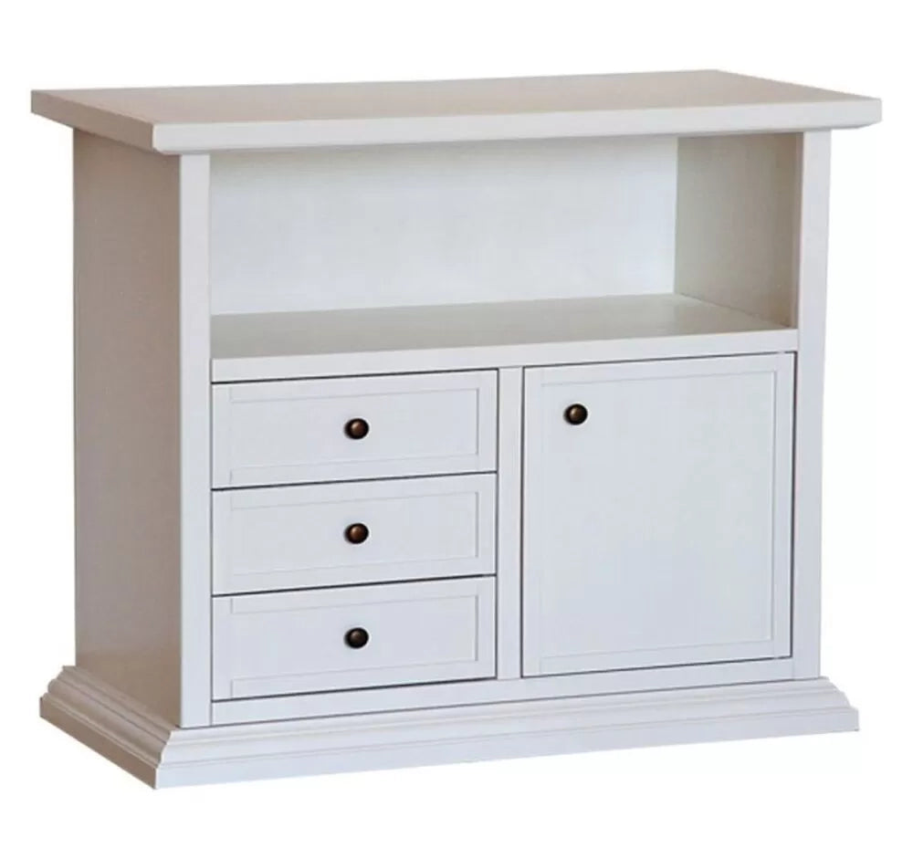 Porta tv in legno shabby chic bianco 84x40x75 (1378) - Mobili 2G