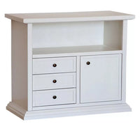 Porta tv in legno shabby chic bianco 84x40x75 (1378) - Mobili 2G