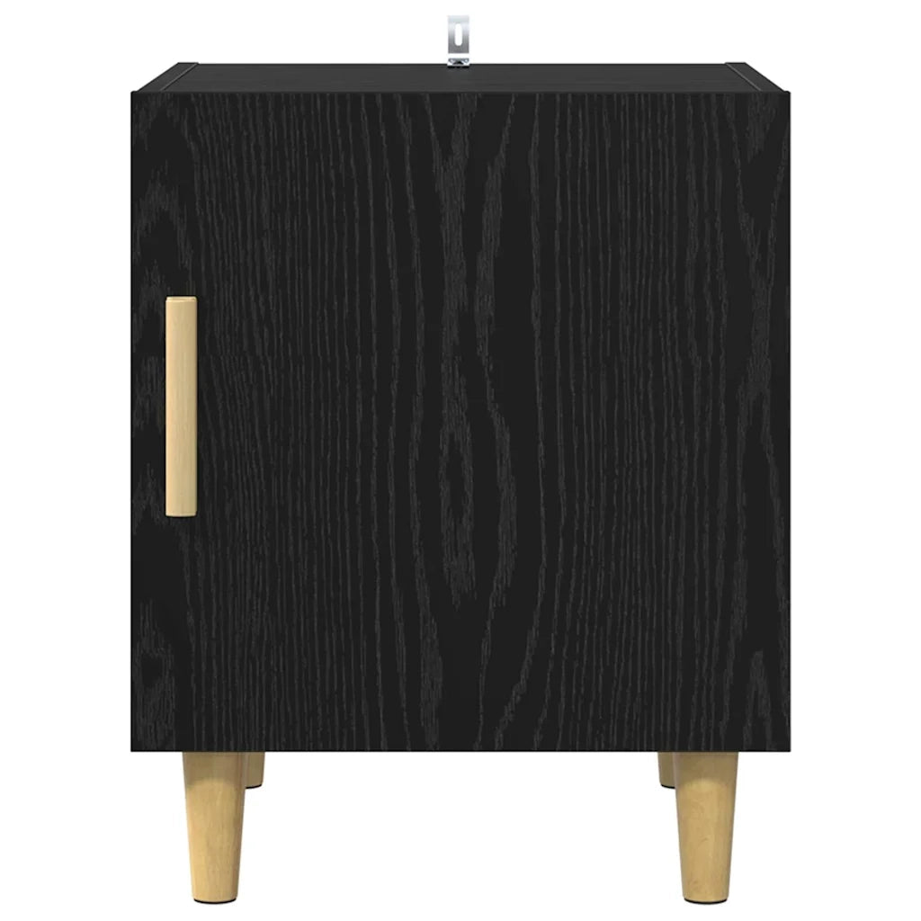 Comodino | Armadio da Notte | Mobiletto da notte Rovere Nero 40 x 40 x 50 cm Legno multistrato