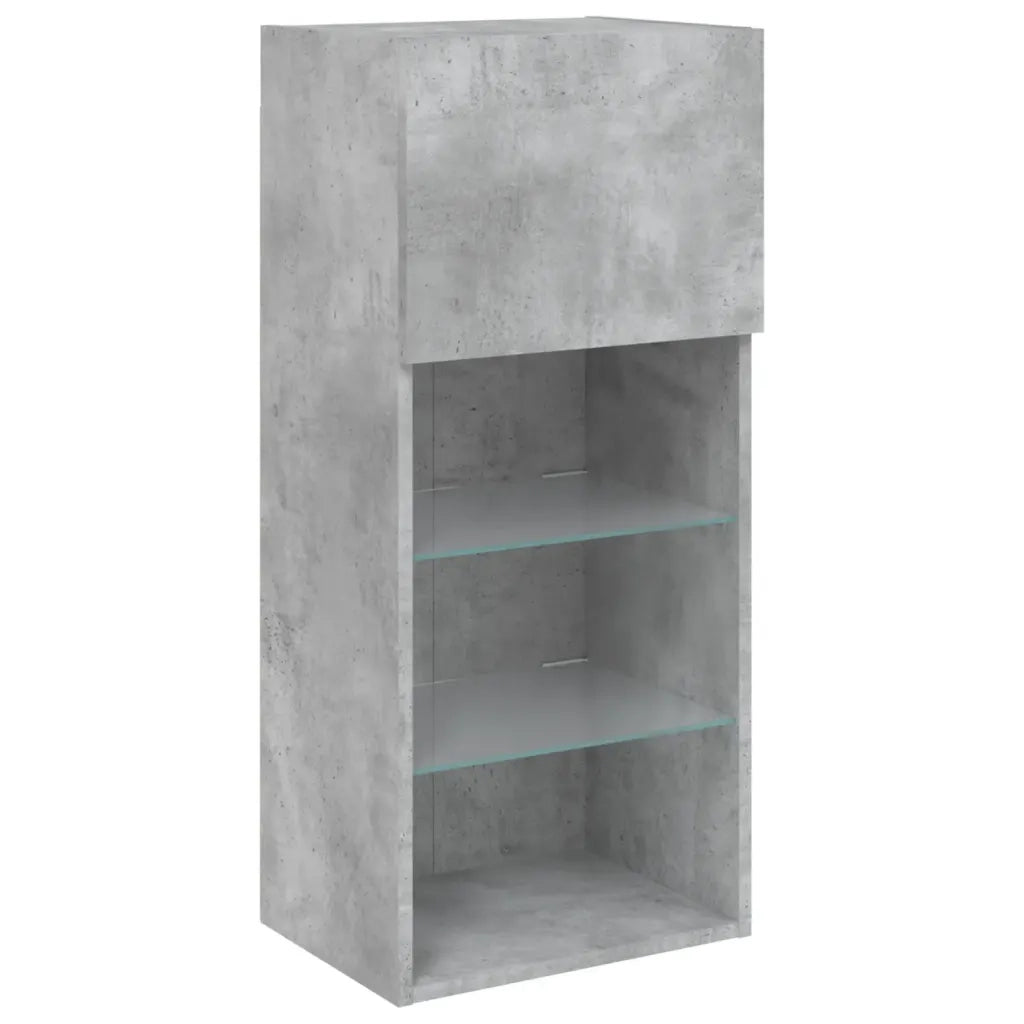 Mobili TV con Luci LED 2pz Grigio Cemento 40,5x30x90 cm 837050