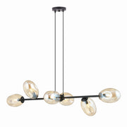 Lampadario Emibig Pandora 6 luci E14 vetro miele nero
