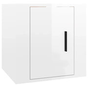 Mobile TV a Parete | Armadietto TV | Mobile Porta TV Bianco Lucido 40x34,5x40 cm