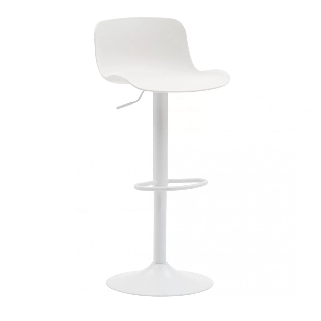 set 2 sgabelli regolabili in polipropilene bianco con poggiapiedi
