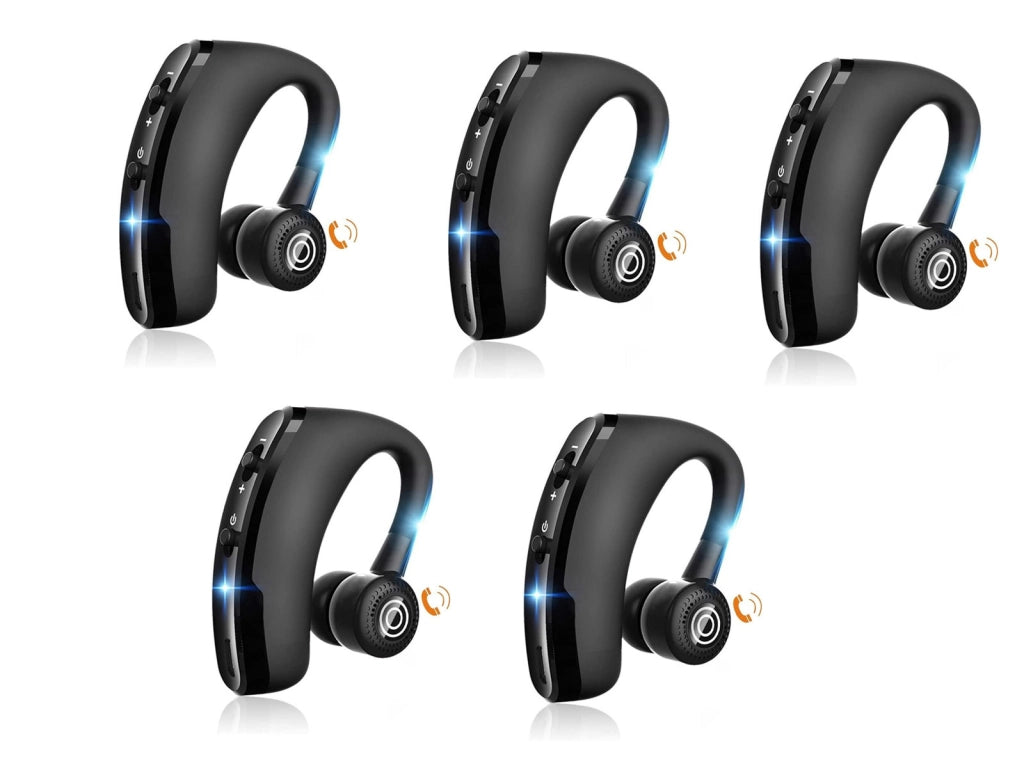 Pack 5 Auricolare Bluetooth Wireless Mono con Microfono HD CVC8.0 Riduzione del Rumore Ruotabile 270° Destro Sinistro