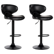 Set di 2 sgabelli moderni senza braccioli regolabili in altezza in ecopelle nero regolabile in altezza Glamour