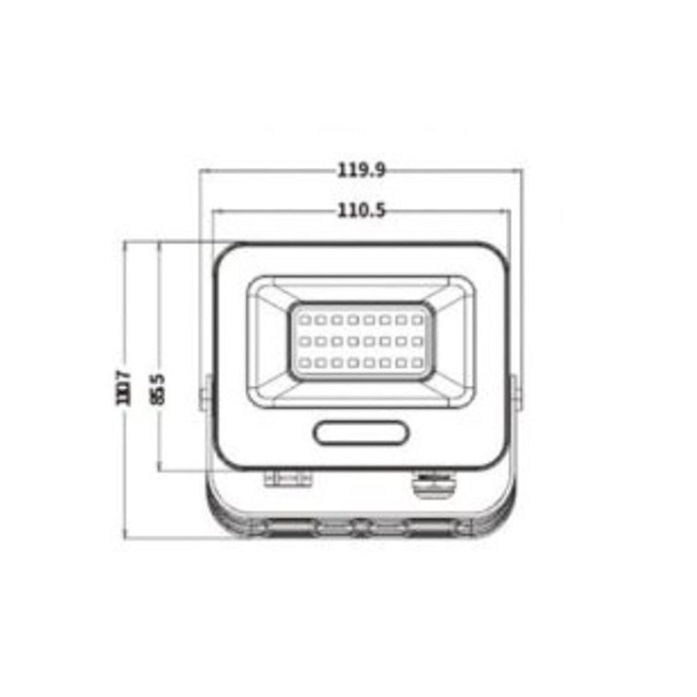 Trade Shop - Faro Proiettore Smd Led Floodlight 20 W Slim Ip65 Luce 3000k 4000k 6500k Ek05-20w - Bianco-bianco Freddo      -