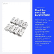 Capsule aereazione 8 pezzi - Alluminio - Adatto per valvole Schrader - Alta qualità - Duraturo - Progettazione Argento - Copertura valvola