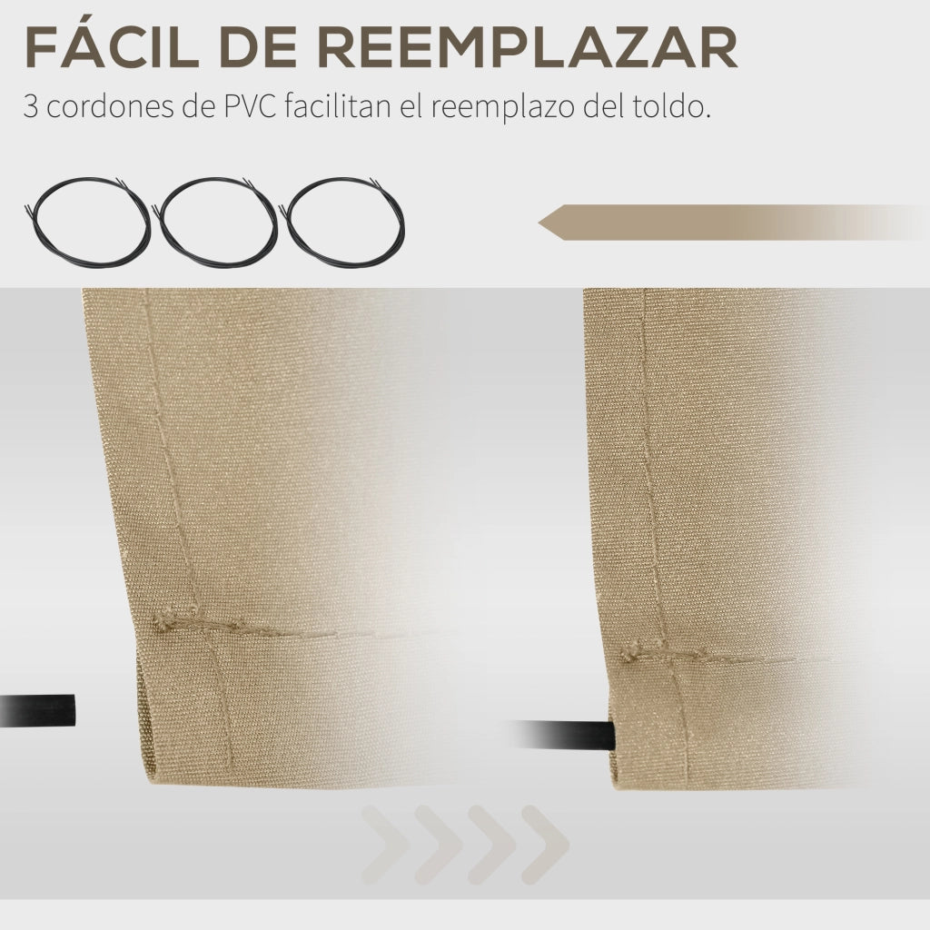 Toldo da giardino ¨C zephmum ¨C Beige 382x240 cm impermeabile UV