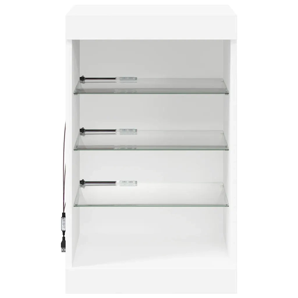 Credenza | Madia | Buffet da pranzo | Armadio da pranzo con Luci LED Bianca 41x37x67 cm