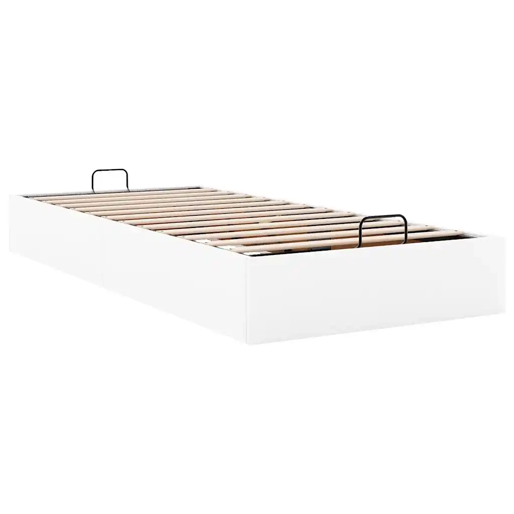 Struttura Letto Pouf senza Materasso Bianco 80x200cm Similpelle