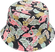 Cappello da sole moda - Cappello da spiaggia - Cappello da pescatore - Cappello in canapa - Cappello con stampa fiorale - Misura del cranio 54,5-59 cm - Altezza del cappello 7 cm