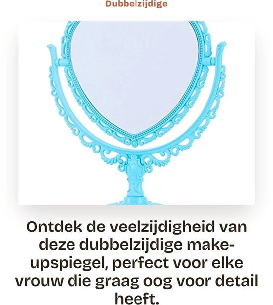 Specchio per trucco a doppia faccia rotante con tavola in plastica, design moderno, leggero, adatto anche ai bambini, specchio da mano