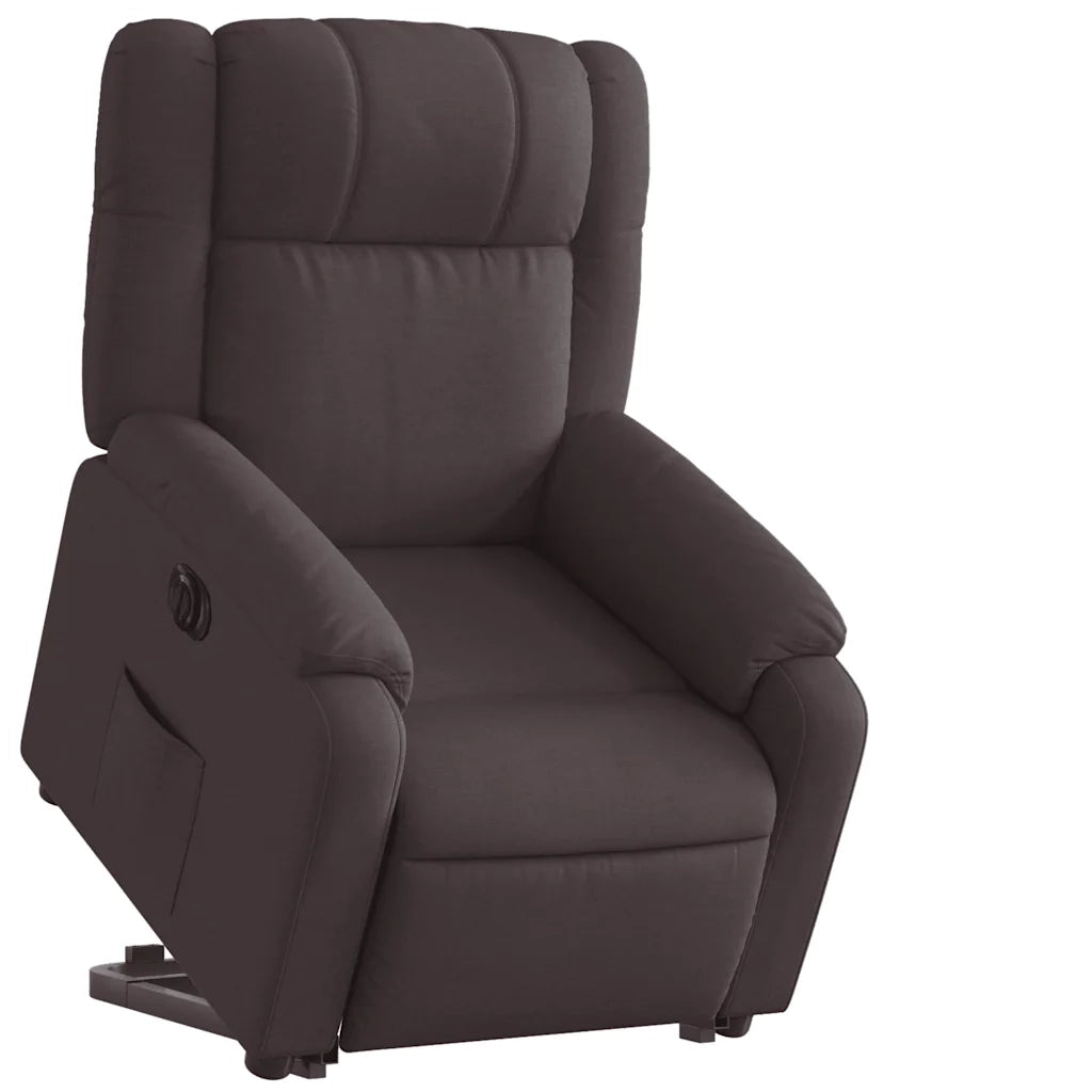 Poltrona Alzapersona Reclinante Elettrica Marrone Scuro Tessuto 3205231