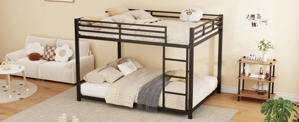 DESMIU Lit a castello 140 × 200 cm 2 posti con 2 letti, senza materasso, in metallo, nero