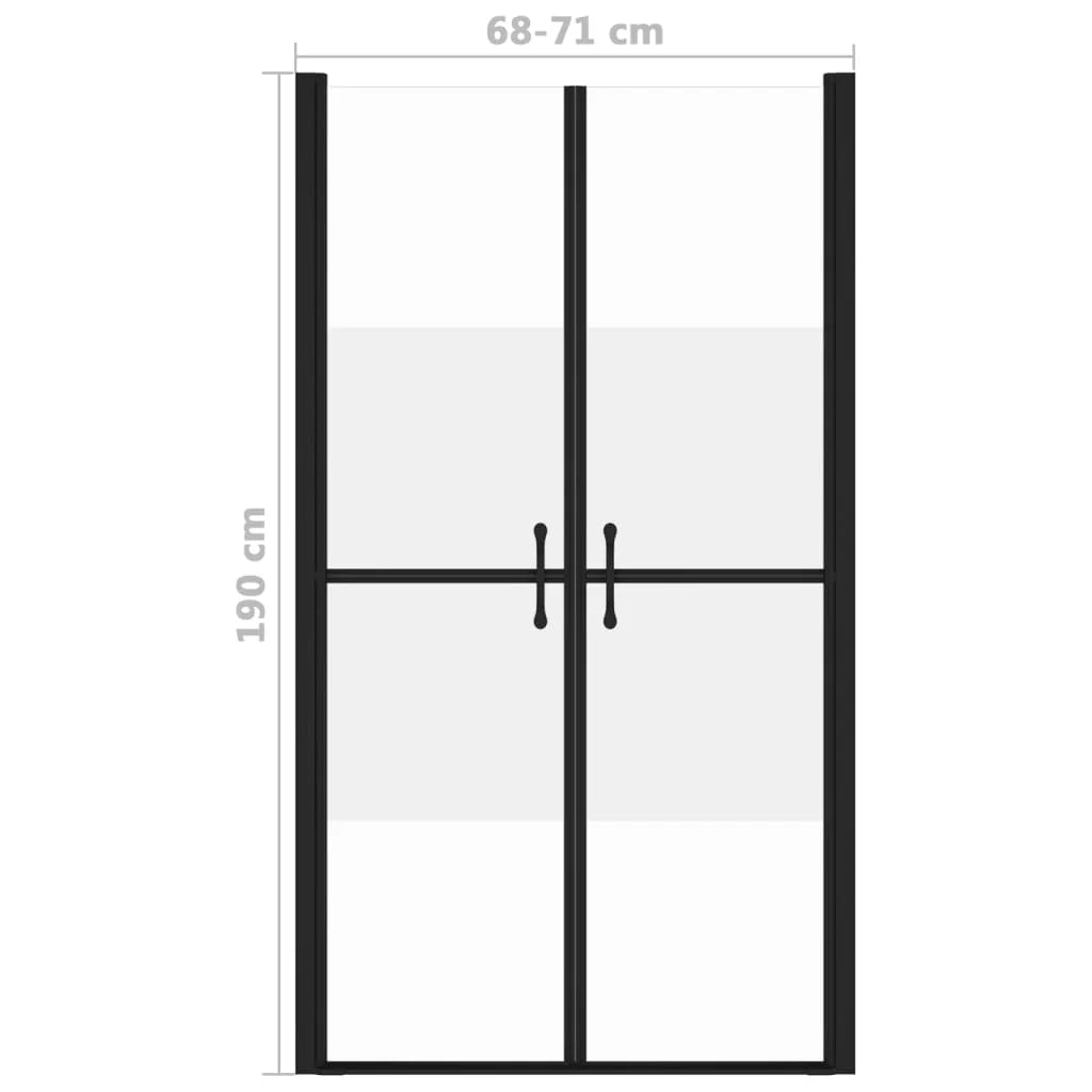 Porta doccia per bagno WC o cabina doccia interna larghezza regolabile ESG (68-71)x190 cm semi-satinata 02_0002055