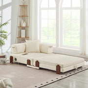Divano Letto Pieghevole con Braccioli e Vano Contenitore ¨C MINIMAL ¨C Beige