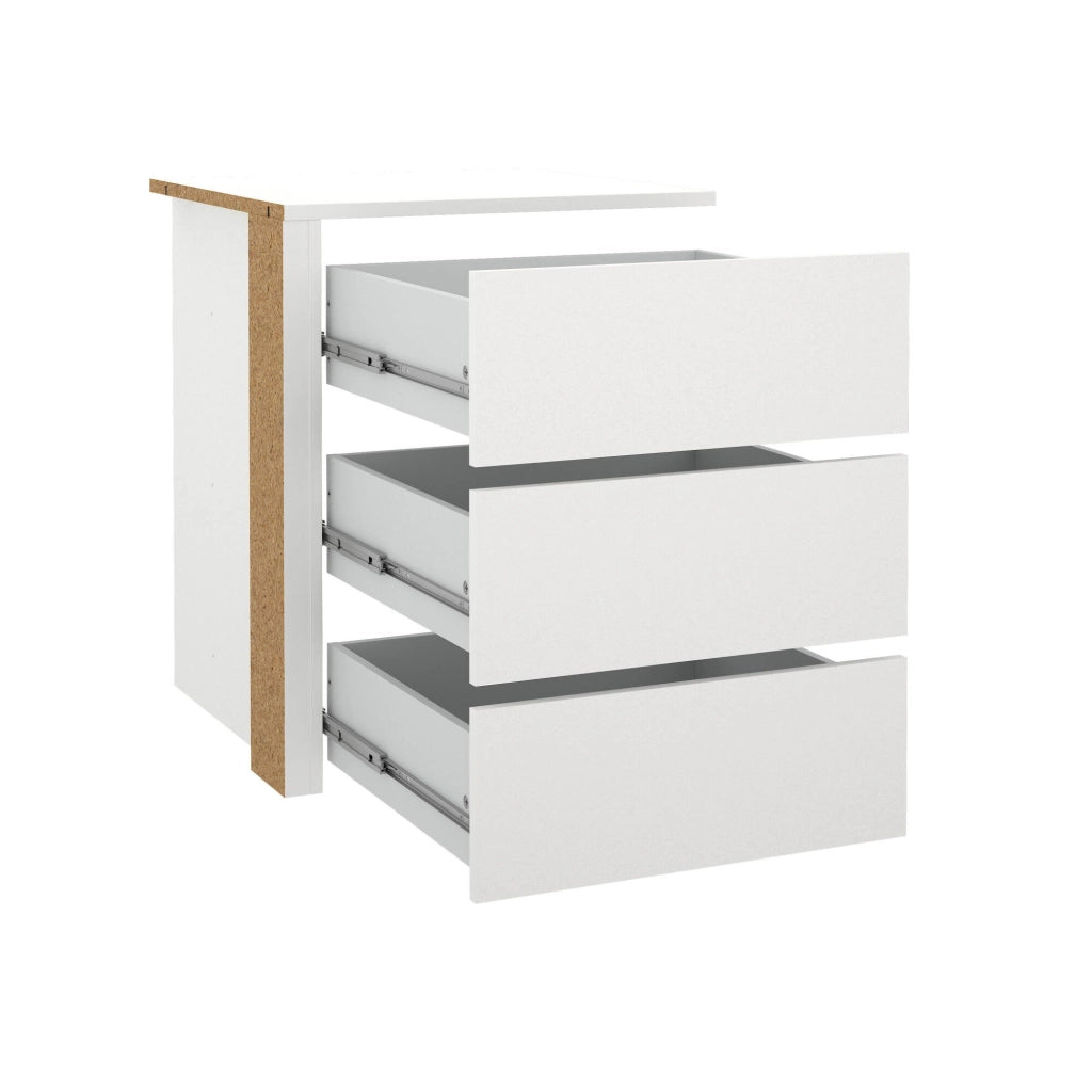 Cassettiera Giacarta, Settimino multiuso, Comò camera da letto, Mobile con cassetti, 57x55 h70 cm, Bianco