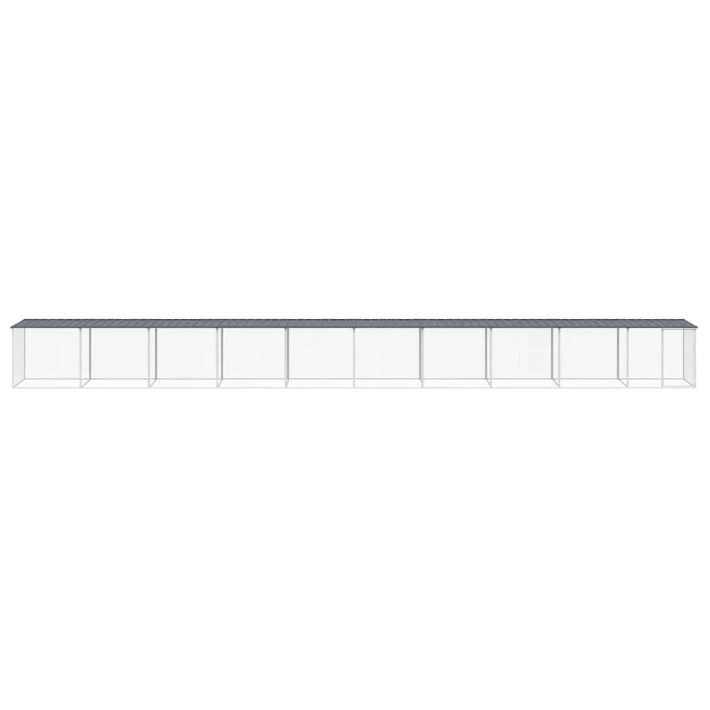 Recinto per pollaio con tetto 1003 x 98 x 90 cm in acciaio zincato antracite 02_0043968