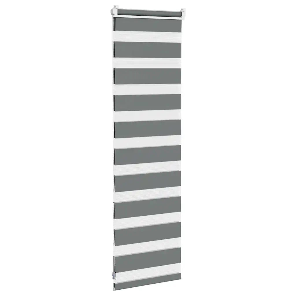 Tenda Zebra Grigio Scuro Larghezza Tessuto 35,9 cm Poliestere