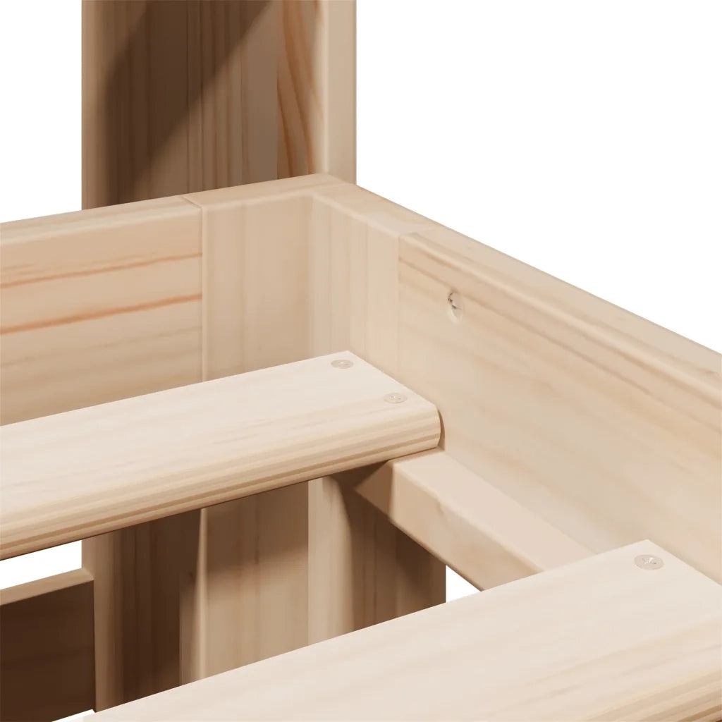 Letto matrimoniale | Letto per adulti | Letto Libreria senza Materasso 140x190 cm in Legno di Pino