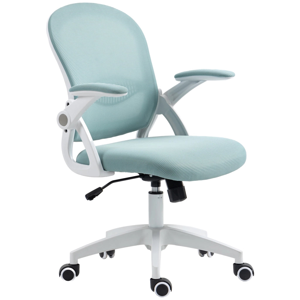 Sedia da Ufficio Ergonomica con Schienale a Rete e Altezza Regolabile, 65.5x61.5x88-97.5cm, Azzurro
