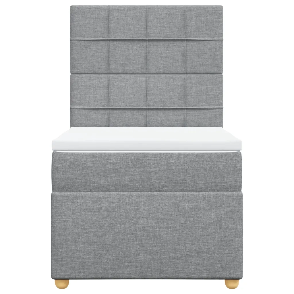 Giroletto a Molle con Materasso Grigio Chiaro100x200 cm Tessuto