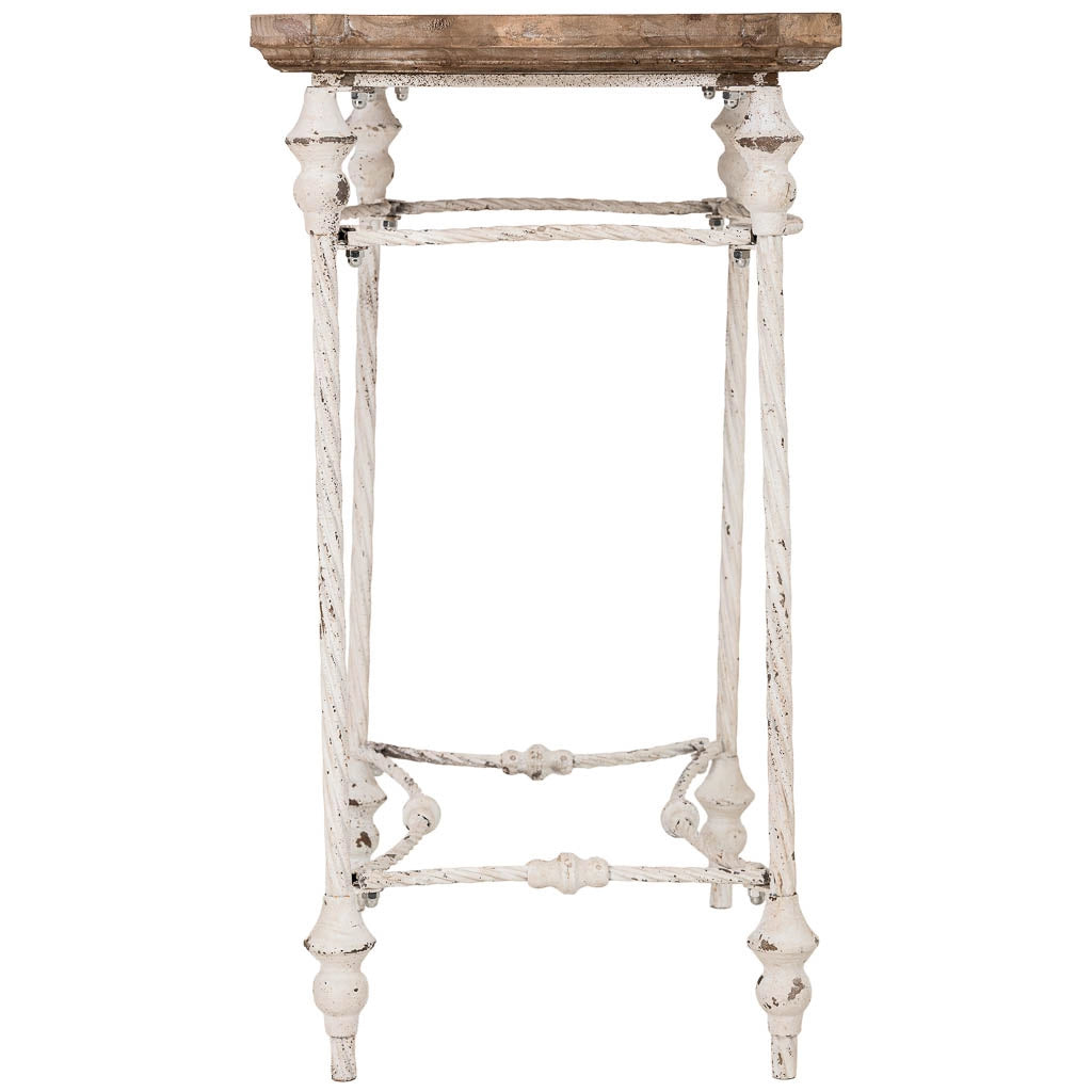Tavolino laterale in legno marrone, 65x45x83 cm (altezza)