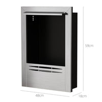 Camino a Bioetanolo da Incasso Capacità 0,9L 48x18x59 cm in Acciaio Argento