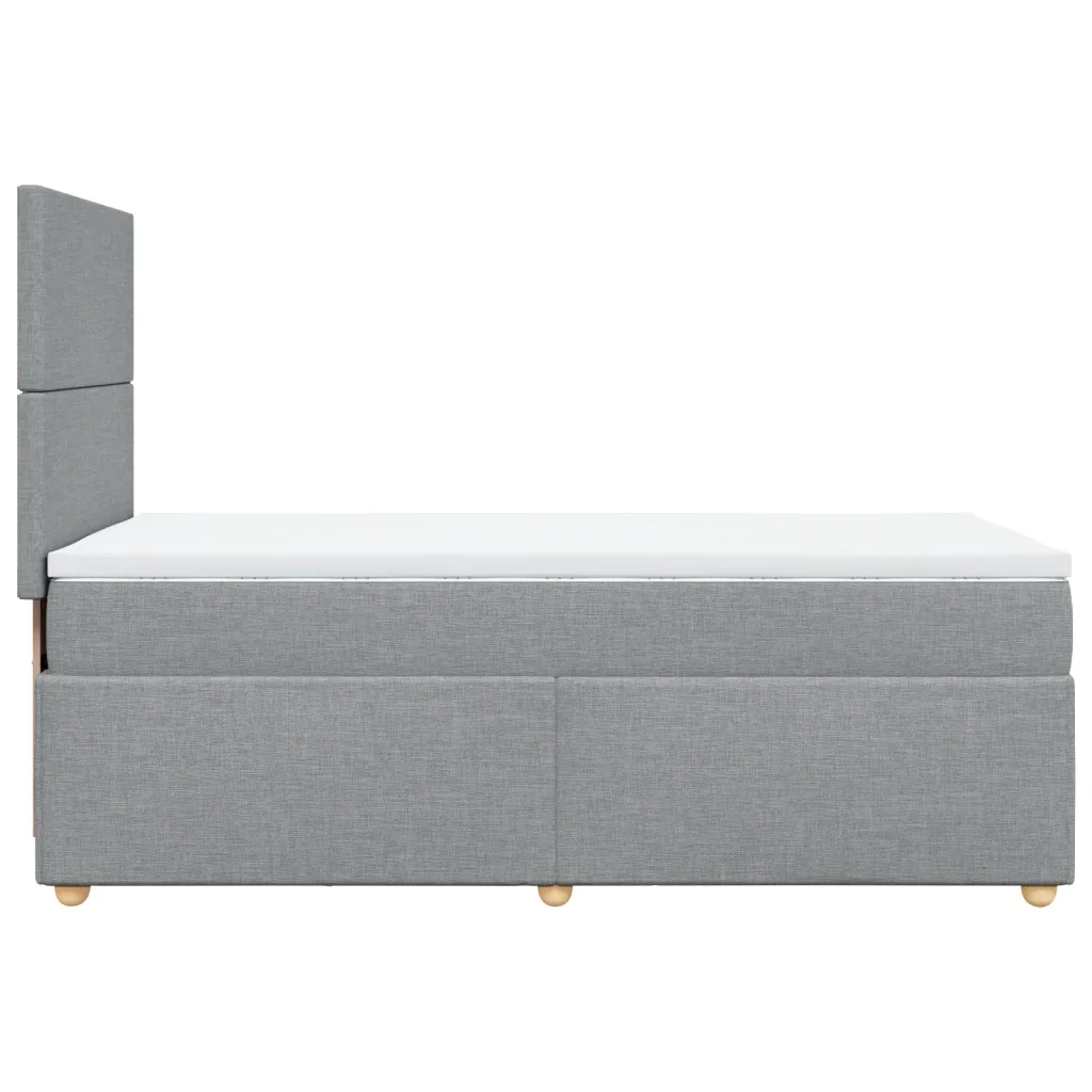 Giroletto a Molle con Materasso Grigio Chiaro 90x200 cm Tessuto