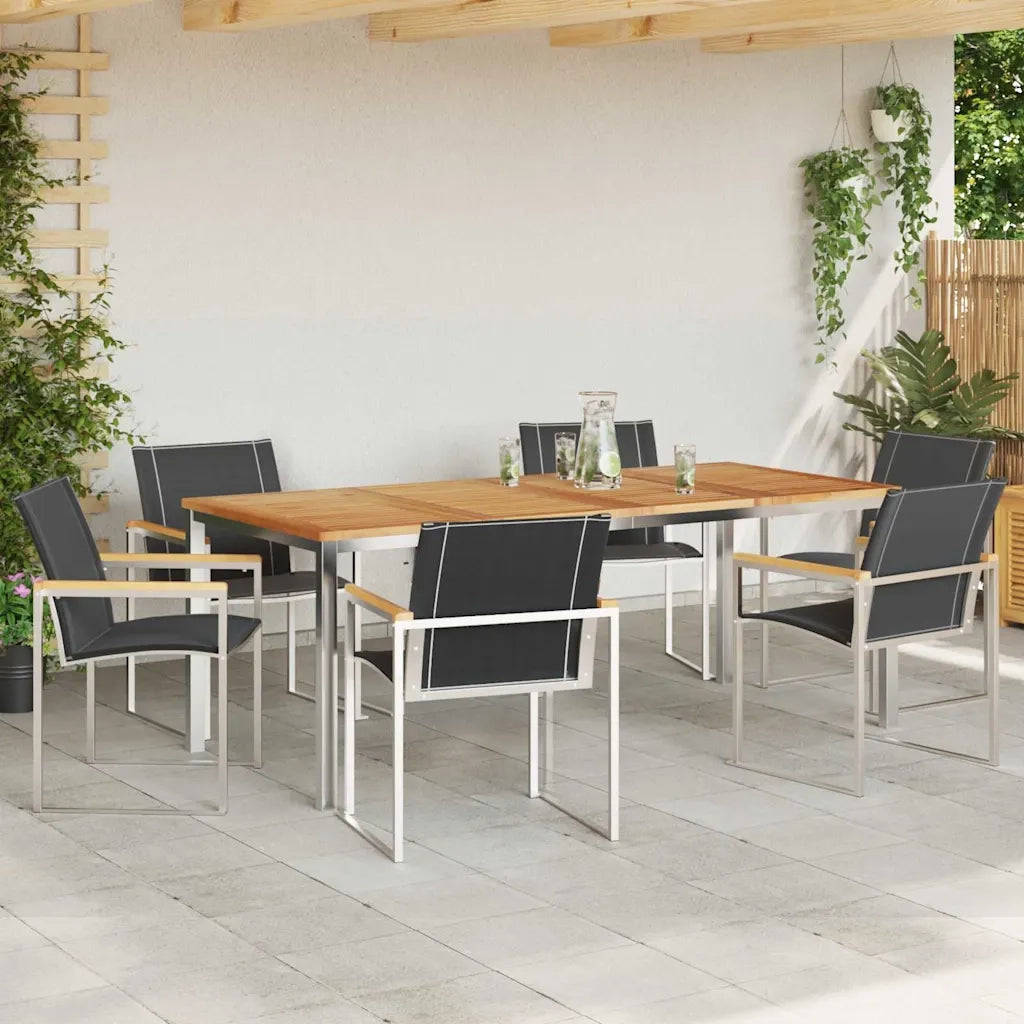 Set da Pranzo per Giardino 7 pcs Legno di Acacia Massello 3334819