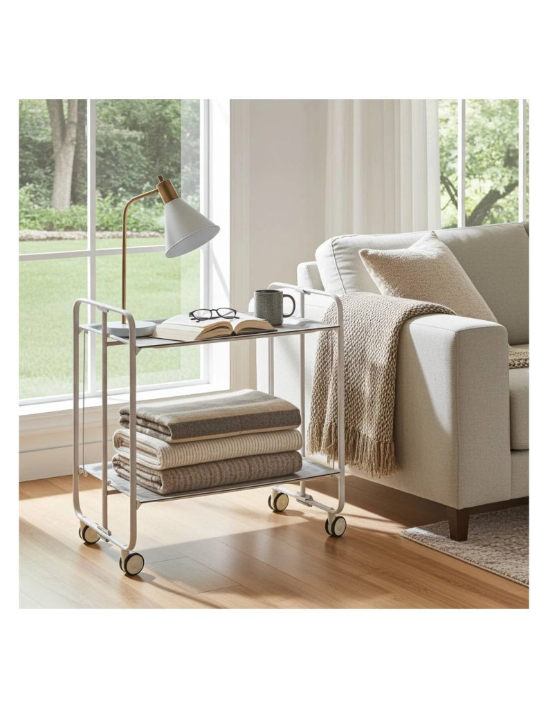 Carrello da cucina pieghevole grigio con ruote BAUHAUS 2 ripiani