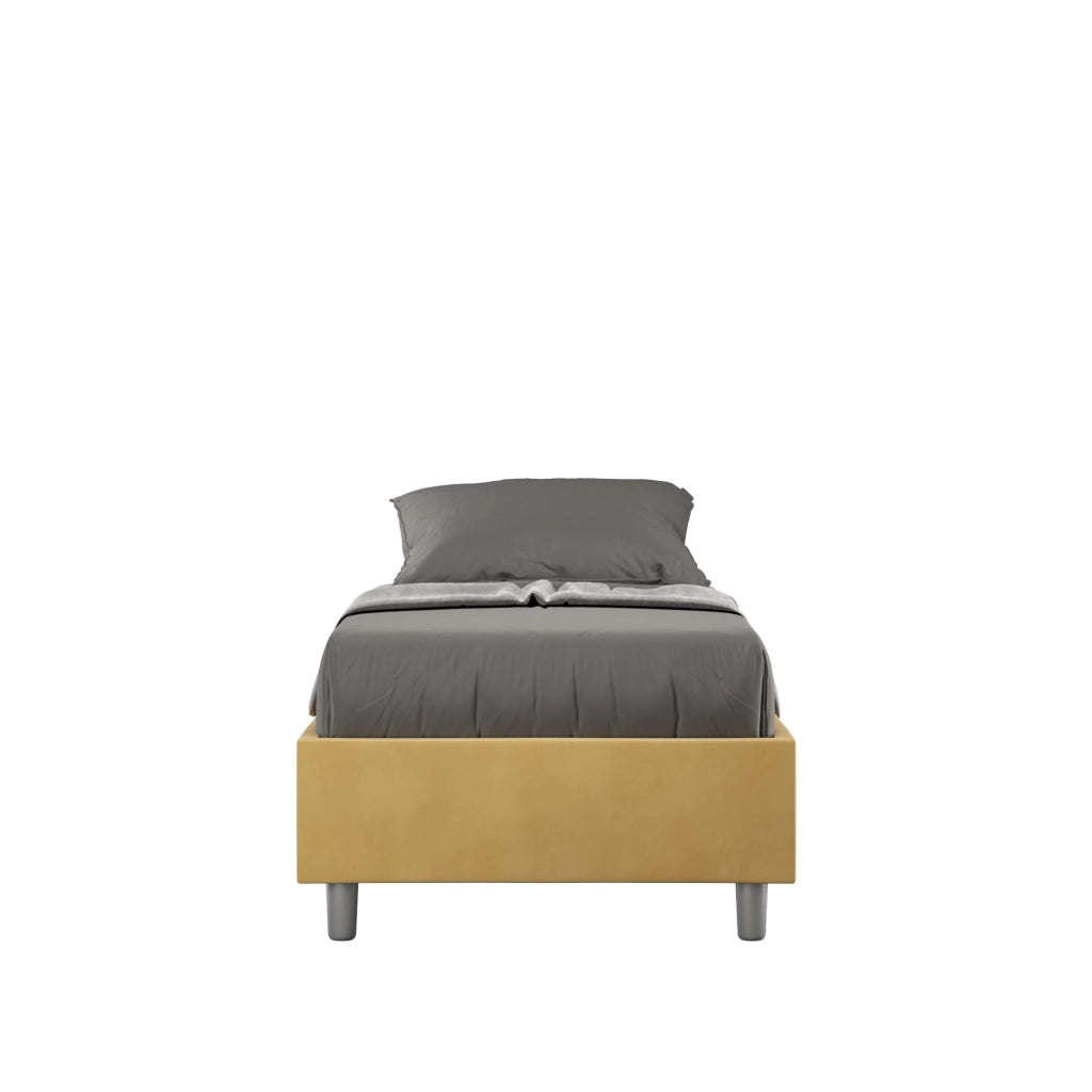 Letto 1 Piazza e Mezzo Sommier 120x210 cm Senza Rete Azelia Ocra