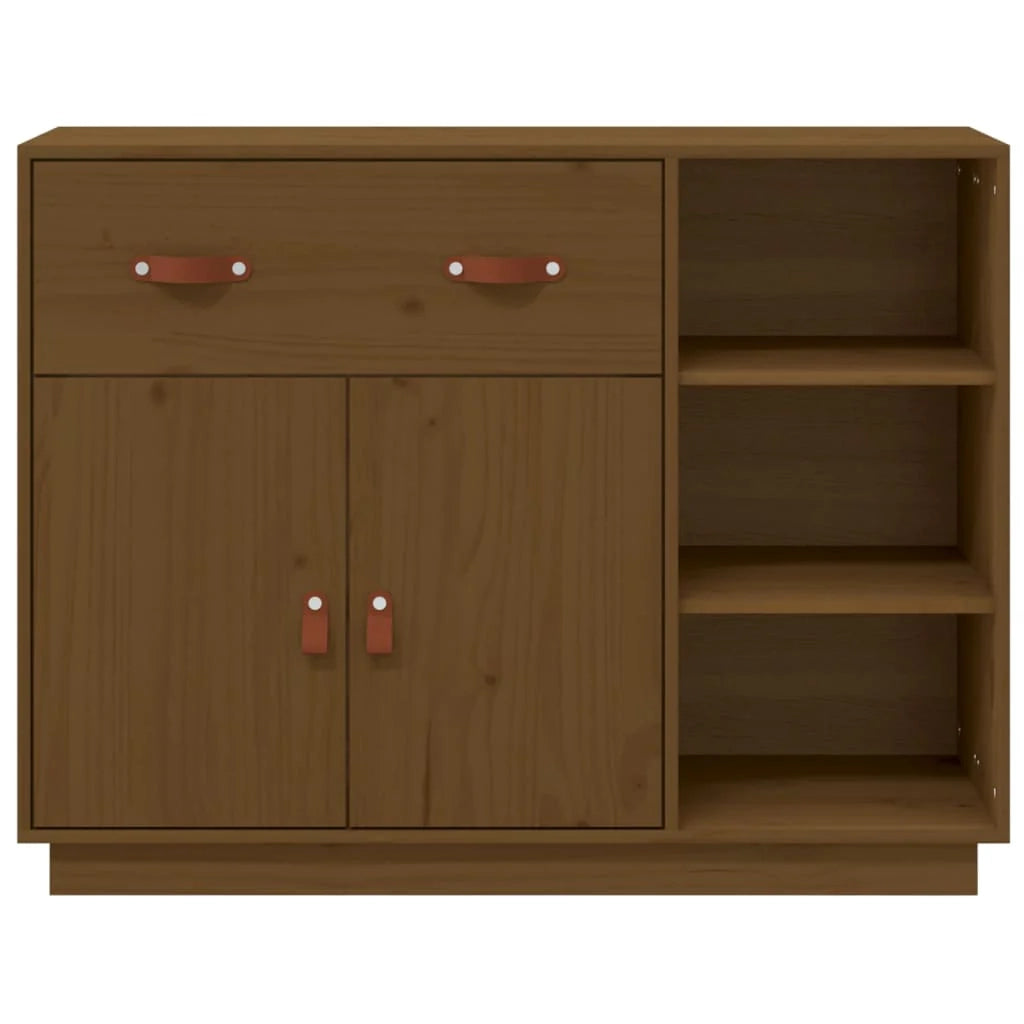 Buffet credenza cassettiera armadio mobile contenitore organizer per cucina soggiorno salotto 98,5 x 40 x 75 cm legno massello di pino marrone 02_0035769