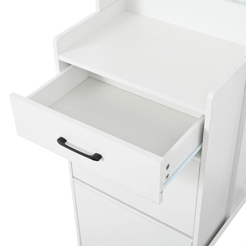 Garderoba da ingresso 7 in 1 110x35x175;5 cm con scarpiera; 2 cassetti e 4 ganci; bianco
