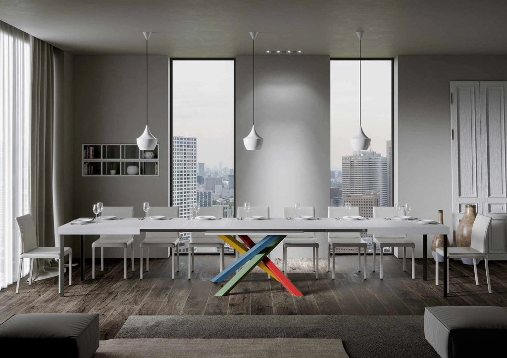 Tavolo Allungabile 200-460x90x77 cm Volantis Bianco Frassino Telaio 4B
