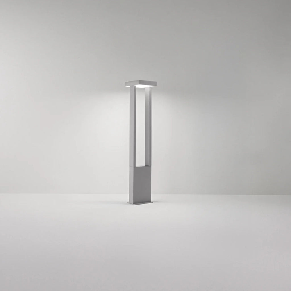 Paletto Esterno Moderno Kapp Alluminio Grigio Led 14W 3000K Ip65