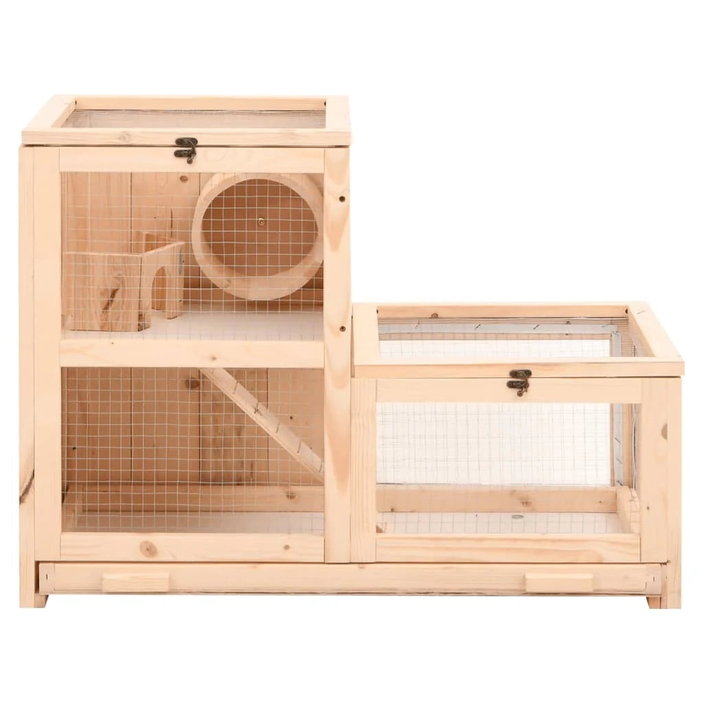 Gabbia per criceti 81 x 40 x 60 cm in legno massello di abete marrone 02_0041682