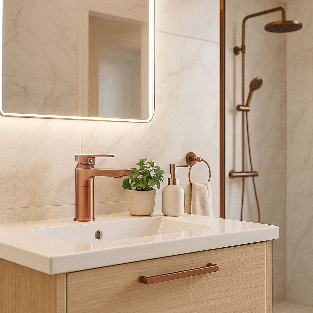 Rubinetto Da Lavabo Rea Argus Copper Brush Low