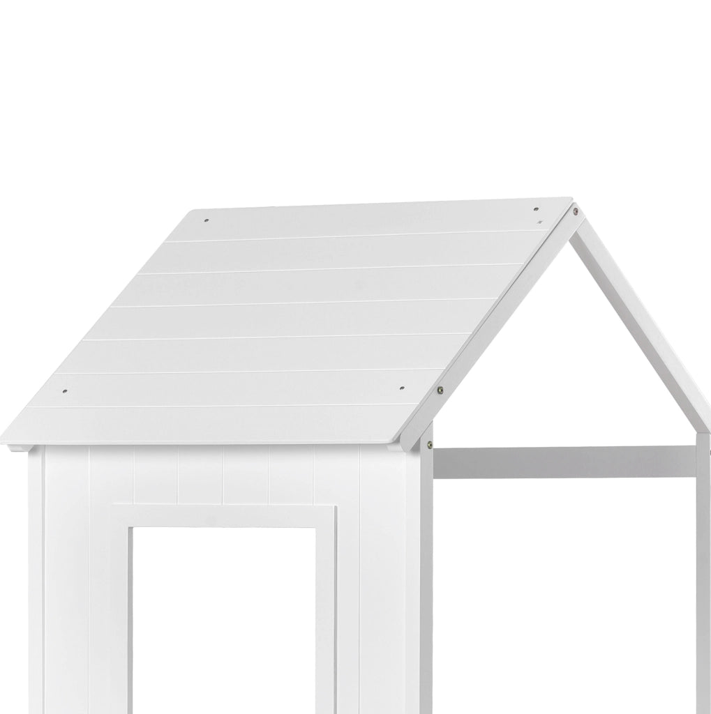 Letto a castello per bambini 90x200 cm in legno di pino bianco con sponde di sicurezza