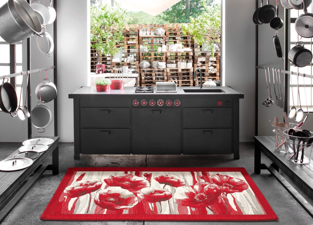 Tappeto Passatoia Cucina Corsia Retro Antiscivolo Disegno Amsterdam By Suardi - 55x240 - Grigio