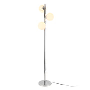 Lampada da Terra con 3 Paralumi a Sfera in Vetro Opalino 3x E14 40W Piantana Dritta Alta 154 cm Lampada a Stelo in Metallo - lux.pro
